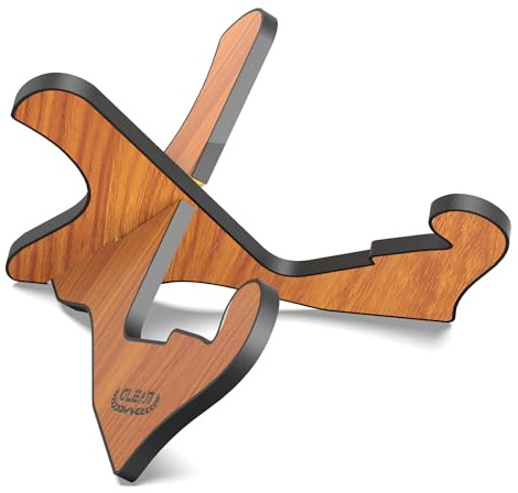 GLEAM Gitarrenständer - Universeller Holzständer für Akustik-/E-Gitarren und Bass im X-Rahmen-Design, tragbarer Saiteninstrumentenhalter mit weicher Schaumstoffpolsterung