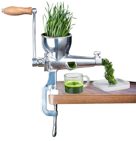Weizengras-Entsafter, Edelstahl, Manueller Weizengras-Entsafter, Obstextraktor, Hand-Gemüsepresse für Trauben, Sellerie, Grünkohl, Spinat, Petersilie