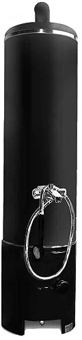 Wittigsthal Badeofen Black Edition 100 L – Komplettset mit Unterofen & Mischbatterie – druckloser Warmwasserboiler für Holz & Kohle – ohne Strom – emailliert – schwarz
