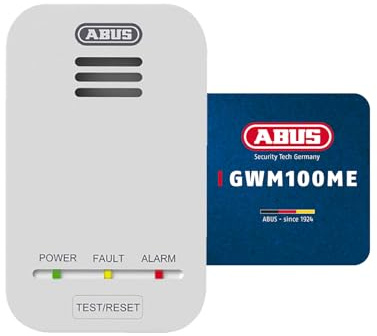 ABUS Gasmelder GWM100ME für Gasthermen - Erdgas (Methan) / Stadtgas - Alarmlautstärke 85 dB - weiß - 81443