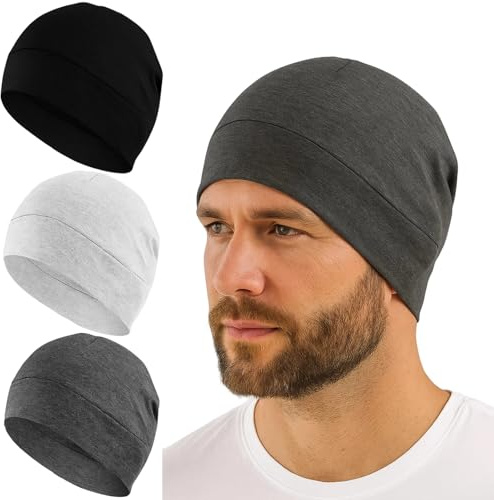 AXERHK Fahrradmütze, Fahrradmütze Unter Helm, 3 Stück Sommermütze Herren und Damen, Leichte Dünne Baumwoll Fahrrad Cap, Mütze Unter Fahrradhelm für Radfahren Laufen Bergsteigen Motorradfahren Unisex
