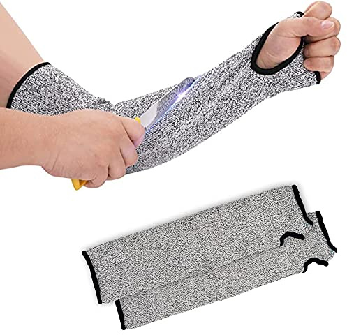 Schnittfeste Ärmel Handschuhe, Sleeve Armschutz Schnittschutz Sleeve Anti-Cut, Schutzstufe 5 Arm Guard Bracer Cut Resistant Bracer Kratzer verhindern Kratzer Haut Irritationen UV (1 Paar)