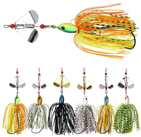 Spinner Angelköder Hechtköder, Spinnerbait Jig Köder Angel Set Kunstköder Blinker Set Fischköder für Hecht Forelle Angeln Barsch