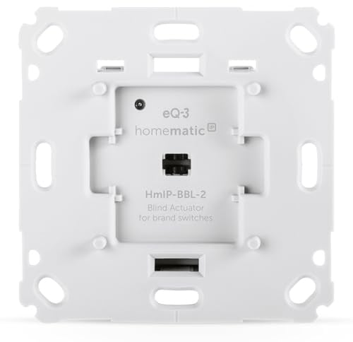 Homematic IP Smart Home Jalousieaktor für Markenschalter, digitale Steuerung von 1 Jalousie oder Raffstore, elektrische Jalousien nachrüsten, Steuerung per App, Alexa und Google Assistant, 151333A0