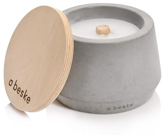 Betonfeuer® - Das Original Manufaktur | Modell 'Steller' | Ø14cm ‚bauchig‘ mit Dauerdocht | Wiederbefüllbare Fackel | Unendliche Brenndauer | Recycling von Kerzenwachs | Tischfeuer Fackel