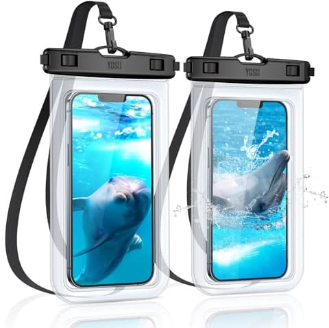 YOSH wasserdichte Handyhülle IPX8 2 Stück, bis zu 7 Zoll, Clear |