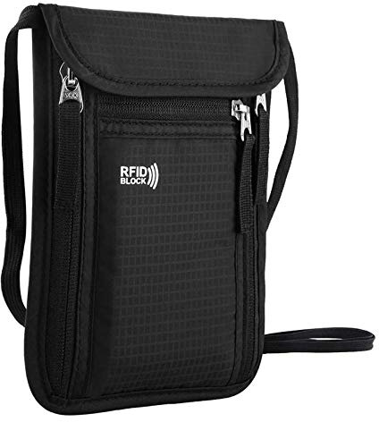 KEAFOLS Brustbeutel Brusttasche Reisegeldbeutel mit RFID-Schutz wasserdicht Umhängebeutel Tasche maximale Sicherheit für Smartphone und Reise Dokumente
