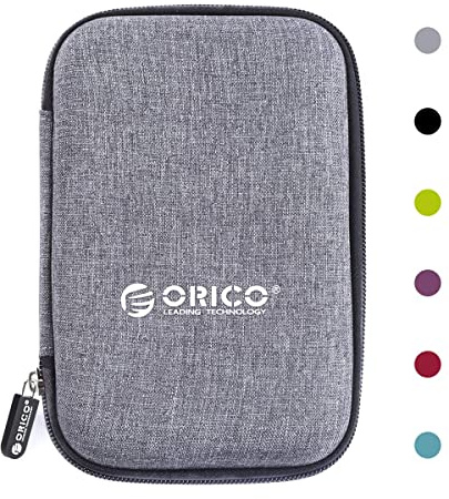 ORICO Festplattentasche 2,5 Zoll HDD SSD Case mit Innengröße 140x90x25mm zum Organisieren von 2,5'' Festplatten und Computer-Zubehör,Grau(PHD-25)