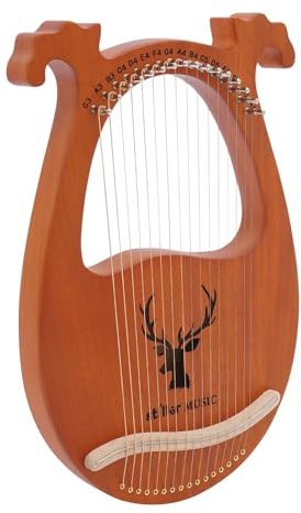 Lyre Harfe instrument Kleine Leierharfe 16 Saiten, Tragbare Leier Harfe im antiken Stil 16 Saite mit Stimmschlüssel, Ausgezeichnete Klangqualität, Tragetasche Für Musikliebhaber Anfänger