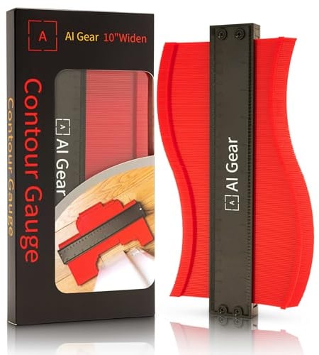 AI Gear Konturenlehre Duplikator 25,4 cm breites Profilwerkzeug präzises Messen unregelmäßiger Formen für Laminat, Holz, Fliesen und Fußböden