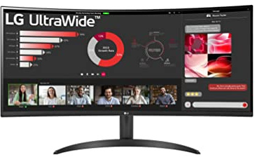 LG UltraWide 21:9 Curved QHD Monitor 34WR50QC-B - 34 Zoll, HDR10, PBP-Modus, OnScreen Control, AMD FreeSync, 100Hz, Schwarz