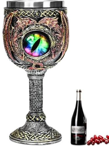 ZONSUSE Drachen Kelch,Dragon Eye Goblet,Mittelalterlicher Weinkelch,Gothic Drachenaugen Kelch180ml (Augen)