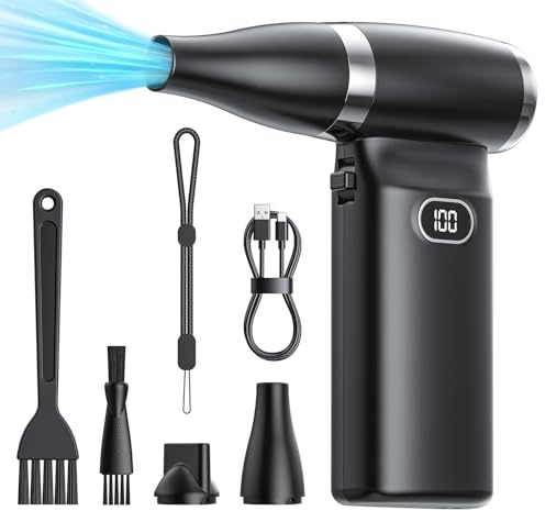 Druckluft Spray Staubgebläse Air Duster: 60 MPH Hochwindgeschwindigkeit Mini-Luftgebläse für Elektronik Tragbarer Computer Reiniger Hand Tastatur Reinigung Leistungsfähiger Stauber für Auto