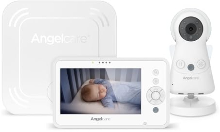 Angelcare - Video-Babyphone mit AC25 Bewegungsmonitor – Display 4,3 Zoll & HD-Kamera – Nachtlicht & Wiegenlieder – Reichweite bis zu 150 Meter