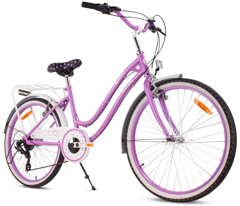 sun baby Heart Bike Girls Bike 20/24 Inch | V-brakes, luggage rack, reflectors, adjustable saddle and handlebar