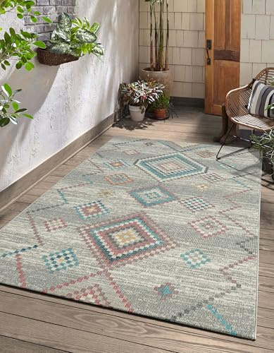 the carpet Palma - Outdoor Teppich wetterfest – Balkon Teppich, Terrasse & Garten – UV-beständig, pflegeleicht, Indoor Outdoor Teppich, Creme, 80 x 150 cm