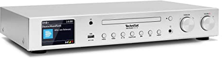 TechniSat DIGITRADIO 143 CD (V3) – Digital HiFi-Tuner, Internetradio (DAB+, UKW, Bluetooth-Audiostreaming, Spotify Connect, CD-Player, WLAN, Breite 43,5 cm, App-Steuerung, Fernbedienung) Silber