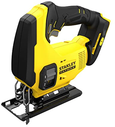 Stanley FatMax 18V Akku-Pendelhub-Stichsäge SFMCS600B (zwei Pendelhubstufen, variable Hubzahl, werkzeuglose Blattaufnahme, Gebläse, inkl. Holz-Sägeblatt, Lieferung ohne Akku und Ladegerät)