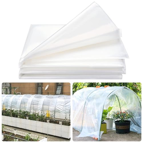 DAZZTIME 3 x 10M Polyethylenfolie Transparent Gewächshausfolie,Extra Dick Reißfest Gartenfolie aus Polyethylen,Gartenfolie aus Polyethylen,für Gartenarbeit Treibhaus Folientunnel(200Mu/1000G)