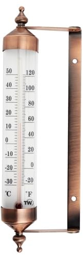 Außenthermometer mit Bronze-Effekt Design, Stilvolles Gartenthermometer, Outdoor, geeignet für Außentemperaturanzeige, Wand, Gewächshaus, Garage, einfach aufzuhängen