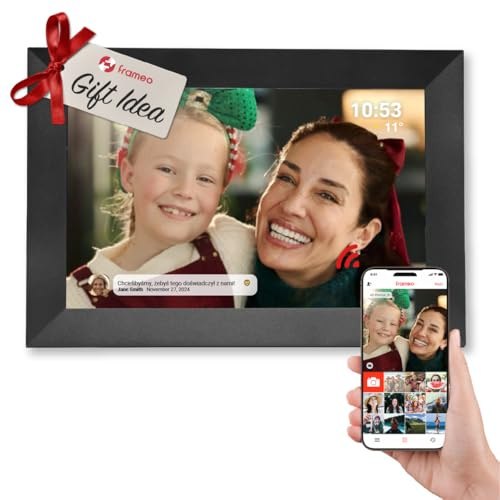 Denver PFF-1024BLACK Digitaler Bilderrahmen 25,7 cm (10,1 Zoll) mit Wi-Fi, Timer, Foto-Software zum Versenden von Fotos von der mobilen App auf den Rahmen, Auflösung: 1280 x 800 cm, Schwarz