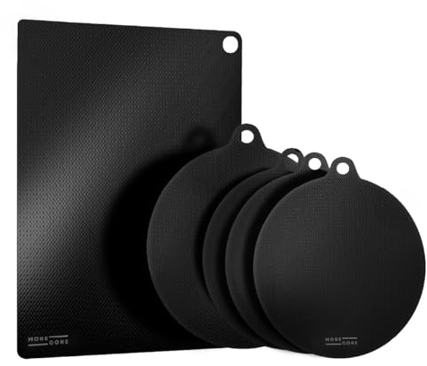 MoreCore Induktionsschutzmatte | Herdabdeckplatte | Herdabdeckung Induktionsfeld | kochfeld Abdeckung | Induktionsmatte | Abdeckung Induktionskochfeld | Silikon Matte | Herdabdeckplatten | 5 Stück