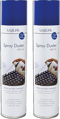 Logilink Druckluftspray Air Duster Reinigungsspray 2 Stück Sprühkopfverlängerung für Computer PC Tastatur Auto Innenraum KFZ Notebook Kamera PS5 Heimwerken Basteln reinigen Reiniger