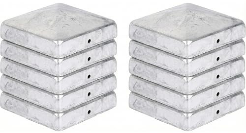 10 x Pfostenkappe Pyramide 71 x 71 mm – Feuerverzinkter Stahl, wetterfest – für Holzpfosten 70 x 70 mm – inkl. Befestigungslöcher