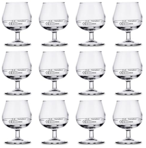 Arcoroc Set 12 Cognacgläser aus Glas, 15 cl, Marke 3cl