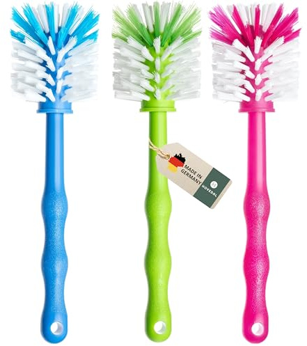 3er Pack Spülbürste für Mixbehälter, Reinigungsbürste perfekt geeignet zum Reinigen von Küchenmaschinen mit Mixbehältern, Standmixer, u.v.m. Zubehör Bürste (1x Blau/ 1x Grün/ 1x Pink)