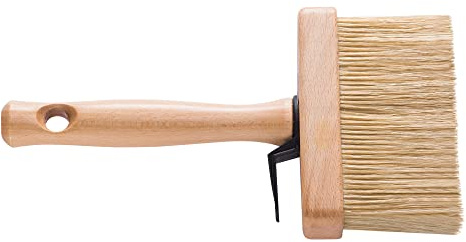 Hardy Flächenstreicher 110 mm Serie 82, Deckenbürste, Kleisterbürste | Tapezierbürste 110 mm, Natur- & Synthetikborsten, Holzkopf, Holzgriff, Malerbürste für Farbe, Grundierung, Kleister