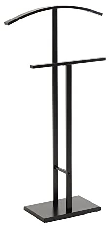 IDIMEX Herrendiener Scott aus Metall in schwarz lackiert, eleganter Stummer Diener mit Hosenbügel, schöner Damendiener mit Kleiderbügel