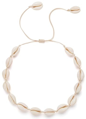 YEAMLTE Muschelketten, Muschel Halskette, Muschelkette Damen, Muschelkette Choker, Boho Kette Damen, Sommer Schmuck für Geburtstags und Feiertags Geschenke für Frauen, Mädchen