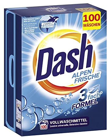 Dash® Alpen Frische Pulver I Vollwaschmittel für weiße Wäsche I 100 Waschladungen I frische, strahlend reine Wäsche | 6,5 kg