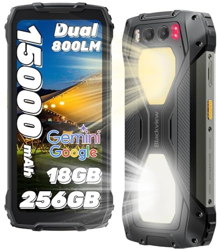 Blackview BV7300 Outdoor Handy, 15000mAh, 18GB+256GB(2TB), Dual 800LM Campinglicht, 6.67" 90Hz Display, Outdoor Smartphone Ohne Vertrag Android 14, NFC/50MP+32MP+Nachtsehen 20MP/Corning Glas/GPS