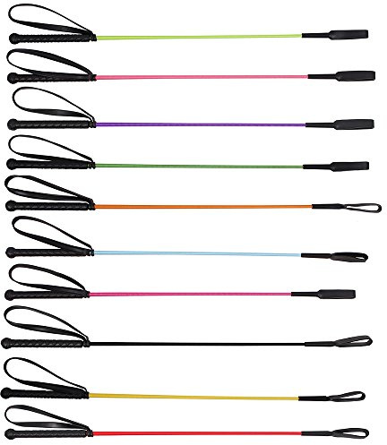 NETPROSHOP Basismodell Reitgerte Springstock mit Gummigriff und Handgelenkschlaufe Farbwahl, Farbe:Lila
