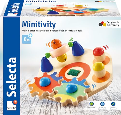 Selecta 62036 Minitivity, Motorikspielzeug, 1 Jahr to 3 Jahre, aus Holz, 14 cm