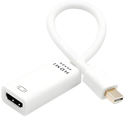 Leloco 4K Mini DisplayPort auf HDMI Adapter,Mini DP auf HDMI Adapter Konverter Konverter Für Thunderbolt 2, MacBook Pro, MacBook Air, iMac, Surface Pro Mehr Weiß