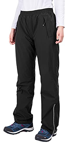 33,000ft Regenhose Damen Wasserdicht Atmungsaktive Fahrrad Überziehhose | Leichte Wanderhose, Winddicht Outdoorhose mit Mesh-Innenfutter, Reflektierende Trekkinghose für Angeln, Skifahren, Arbeit