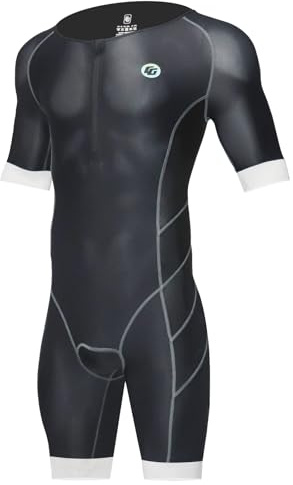 CGLRybO Triathlon-Anzüge für Herren, Einteiler, kurzärmelig, Trisuits für Laufen, Radfahren, Schwimmen, ideal für Ironman-Rennsport-Tri-Anzug