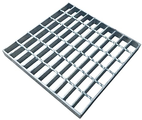 Natotela Gitterrost Verzinkt 300x300x30 mm MW: 30/50 mm Tragstab 30/3 mm Metallgitter Gitter Abflussgitter Einlaufgitter Gully‑Gitter für Bodenablauf Hofablauf Feuerverzinkt Rostfrei Quadratisch