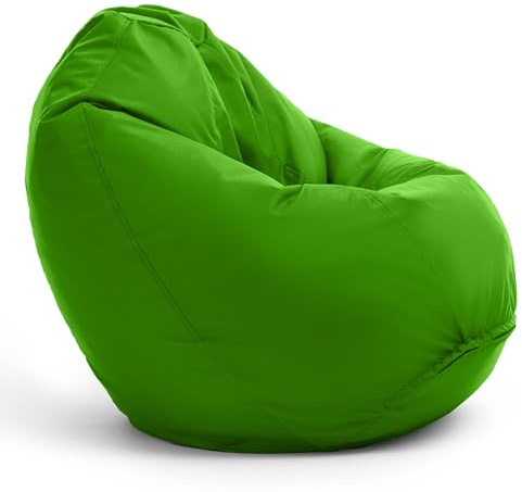 Bruni Kinder-Sitzsack Classico S in Grün – Sitzsack mit Innensack für Kinder, Abnehmbarer Bezug, lebensmittelechte EPS-Perlen als Bean-Bag-Füllung, aus Deutschland