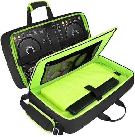 SNIGJAT DJ-Controller-Tasche für DDJ FLX4/400/REV1 mit Laptopfach | Gepolsterte DJ-Controller-Tasche mit Taschen für Zubehör, DJ-Tragetasche mit verstellbarem Schultergurt