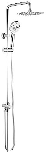 GRIFEMA G7005 Regendusche ohne Armatur, Duschsystem ohne Armatur, Duschgarnitur mit Regendusche, Eckige Kopfbrause 25x25cm