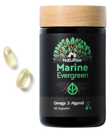 NatuRise® Omega 3 Algenöl Kapseln Hochdosiert [869mg DHA, EPA & DPA] - Premium Mikroalgenöl - Fischöl Alternative Laborgeprüft - Algenölkapseln Triglycerid-Form - Omega Öl Vegan (60 Stück)