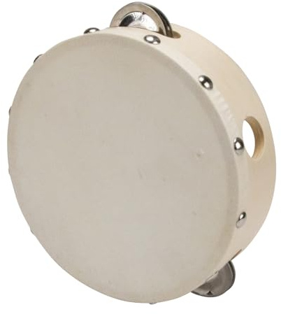 Kinder Tamburin 15cm aus Holz mit 4 Schellen - 3832