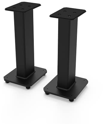 Kanto SX22 Universal Fillable Speaker Floor Stands for Bookshelf Speakers | 22 Tall | Dedicated Cable Channel | Fill Bags Incl. | Pair | Black