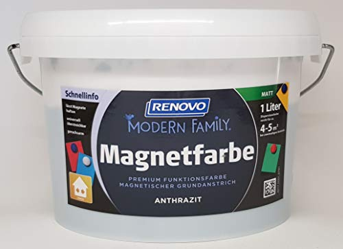1 Liter RENOVO Deko Farbe  Magnetfarbe Anthrazit 