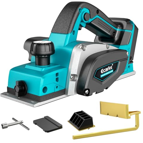 Ecarke Akku-Randhobel 750W für Makita 18V Batterie, bürstenloser Elektrohobel – 15000 U/min, 82mm Hobelbreite, 0-2mm Tiefeneinstellung – Ideal für Holzarbeiten, Möbel und DIY-Projekte – Ohne Batterie