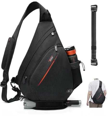 TUDEQU Sling Bag Herren Groß,8 Pockets Schulterrucksack,19L Sling Rucksack,Umhängetasche,Schultertasche,umhängerucksack